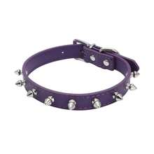 Collar de cuero para mascotas con remaches, collar con diseño de manchas para gatos y perros, correa colorida para perros pequeños y medianos. - Blanco - Ver 1