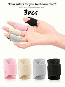 3pcs Reusable Finger Protectors - & Protective Wrap Reusable Finger Protectors - Universal Adjustable Covers For Post- Recovery, And Daily Use, Soft Polyester Material With Closure (Pink) Easily Adjustable Finger Sleeve & Protective Wrap - Multicolor - View 1
