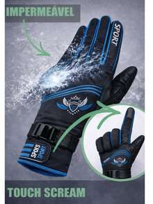 Waterproof, Non-Slip Motorcycle Gloves With Finger Grips - Azul - Ver 3