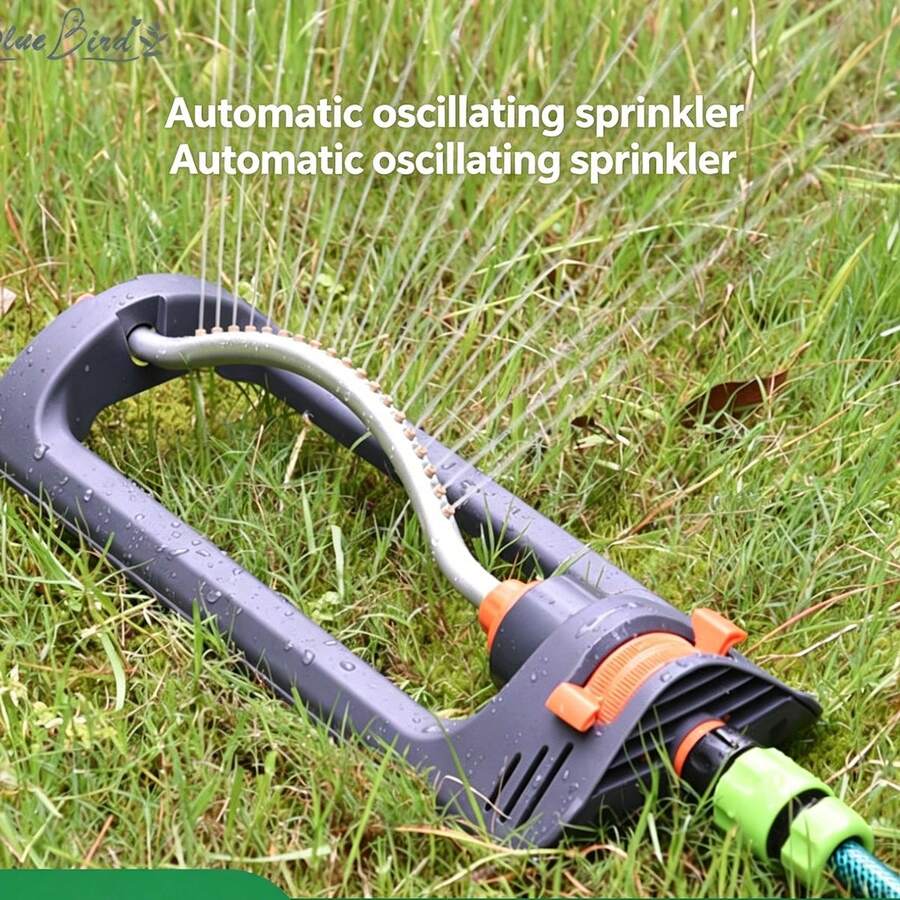 Adjustable Oscillating Lawn Sprinkler, 19-Hole Automatic Garden Sprinkler, 4 Spray Modes, Quick Connect Hose Nozzle, Wide Coverage, Suitable For Yard, Lawn, Plants, Durable ABS Material, Perfect For Irrigation, Cooling And Outdoor Watering
