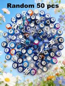 50/Pcs Multi-Color Large Hole DIY Bracelet Beads - Multicolor - View 19