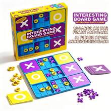 Upgraded Tic Tac Toe Game Set 2.0, Innovative Difficulty Enhanced Classic Game, 2‑Player Quick Battle, Kids Family Tabletop Interactive Game, No Batteries Required, Portable Strategy Brain Challenge Board Game For Party Gathering - Multicolor - View 9