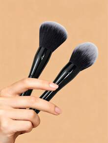 1/2pcs Large Loose Powder Brush, Specialized Brush For Powder Cosmetics, Women's Makeup Brush, Portable - Black - View 4
