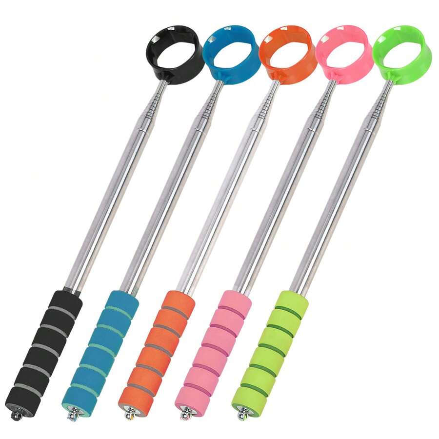 Golf Ball Retriever, Portable Ball Retriever Stick, Telescopic Ball Picker, Telescopic Stainless Steel Ball Retriever, Telescopic Ball Retrieval Stick - Multicolor - View 1