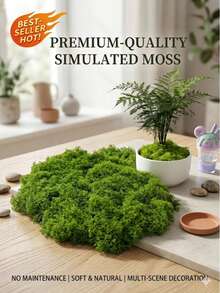 300g 人造苔蘚草坪，逼真仿真苔蘚用於微景觀裝飾，綠色植物草坪，盆栽植物窗台裝飾景觀設計 - a - 查看 1