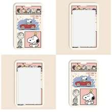 MINISO Snoopy Peanuts 滑動式卡套，附掛繩、鑰匙圈或編織皮革掛帶，開學季可愛復古動漫角色學生證/巴士卡保護套 - 樣式 4 - 查看 5