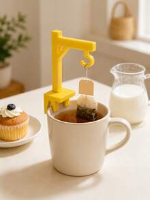 Creative Mini Crane-Shaped Tea Bag Holder, Reusable, With A Cup Rim Design To Prevent Cups From Falling Off. A Useful Tea Bag Holder For Home And Office Use, Suitable For Cups 3-5mm Thick, Easily Hanging Tea Bags For Even Brewing. - Multicolor - View 1