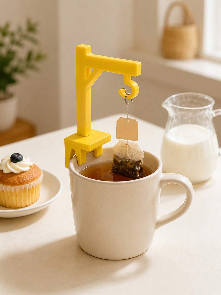 Creative Mini Crane-Shaped Tea Bag Holder, Reusable, With A Cup Rim Design To Prevent Cups From Falling Off. A Useful Tea Bag Holder For Home And Office Use, Suitable For Cups 3-5mm Thick, Easily Hanging Tea Bags For Even Brewing. - Multicolor - View 1