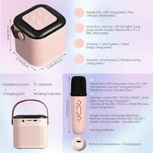 Microfono Karaoke,bocina Con Microfono,karaoke Para Niños - Rosa - Ver 6