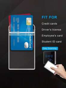 超薄 RFID 防盜卡套附伸縮夾，防止讀卡鎖定，銀行卡套，防盜信用卡套，保護卡套，貼紙卡套，信用卡套，輕便攜帶，適用於信用卡、身分證，白領、節日禮物、週年紀念、生日禮物、禮品配件、畢業季教師禮物 - 彩色 - 查看 3