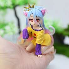 (Inspección de Calidad: Defecto Leve) 1 pieza Figura de Hermana con Uniforme, Orejas de Gato, Manga, Pijama Blanco, Corona, Ornamento de Exhibición de Juego, Ornamento de Exhibición de Colección de Fan de Anime, Decoración del Hogar/Oficina - Regalo Perfecto para Entusiastas del Anime Japonés - Compatible con Fondo de Fotografía de Anime - Pose Linda, Atuendo Exquisito y Expresión Vívida - Figura de Estilo Anime Hecha a Mano - Multicolor - Ver 7