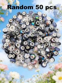 50/Pcs Multi-Color Large Hole DIY Bracelet Beads - Multicolor - View 17