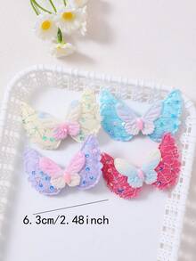 7pcs Girls Multicolor Sequin Bow Hair Clips Hair Accessories Headwear Top Clips Back Clips Side Clips Alligator Hair Clips For Daily Use - Multicolor - View 7