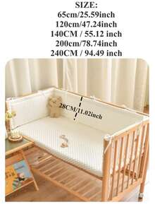 1 buah Pagar Pengaman Terintegrasi untuk Tempat Tidur Bayi, Strip Anti Benturan Empuk, Pagar Samping Tempat Tidur Bayi, Pagar Pengaman Beludru Lembut untuk Tempat Tidur Bayi, Bantalan Lembut Bordir Kartun untuk Bayi Baru Lahir, Strip Anti Benturan untuk Anak-anak, Pagar Pengaman Anti Jatuh - Pelindung kasur Bean Plush - View 3