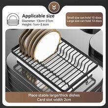 LÈRFM [MXBTG]1pc Dish Rack, Double Layers Space Saving Dish Drying Rack, Countertop Household Large Capacity Dish Storage Holder, For Kitchen Countertop, Kitchen Organizers And Storage, Kitchen Accessories - Black - View 3