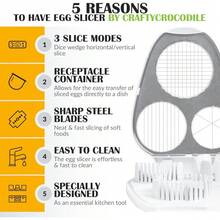 1pc Heavy Duty Manual Egg Slicer, Chopper And Cutter - This Multi-Functional Egg Cutting Device Features A Circular Blade For Precise Cutting. It Is A Convenient Kitchen Tool For Making Omelets And Salads - White - View 6