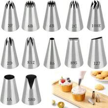Stainless Steel Piping Tips Set, Reusable Cake Decorating Nozzles For Frosting, Cupcakes, Cookies And Pastries, DIY Baking Tools & Kitchen Essentials - Multicolor - View 1