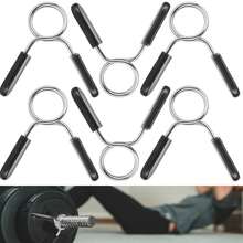 1 Pair/3 Pairs Stainless Steel Barbell Clips, For Weightlifting, Squats And Other Intense Barbell Movements, Suitable For High-Intensity Training Smooth Protruding Handle Grips - Black - View 1