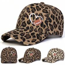 1pc Women's Heart Embroidery Leopard Print Baseball Cap, Street Fashion Hat, Outdoor Sun Protection Casual Cap For Spring Autumn Travel Beach,Summer - Multicolor - View 9