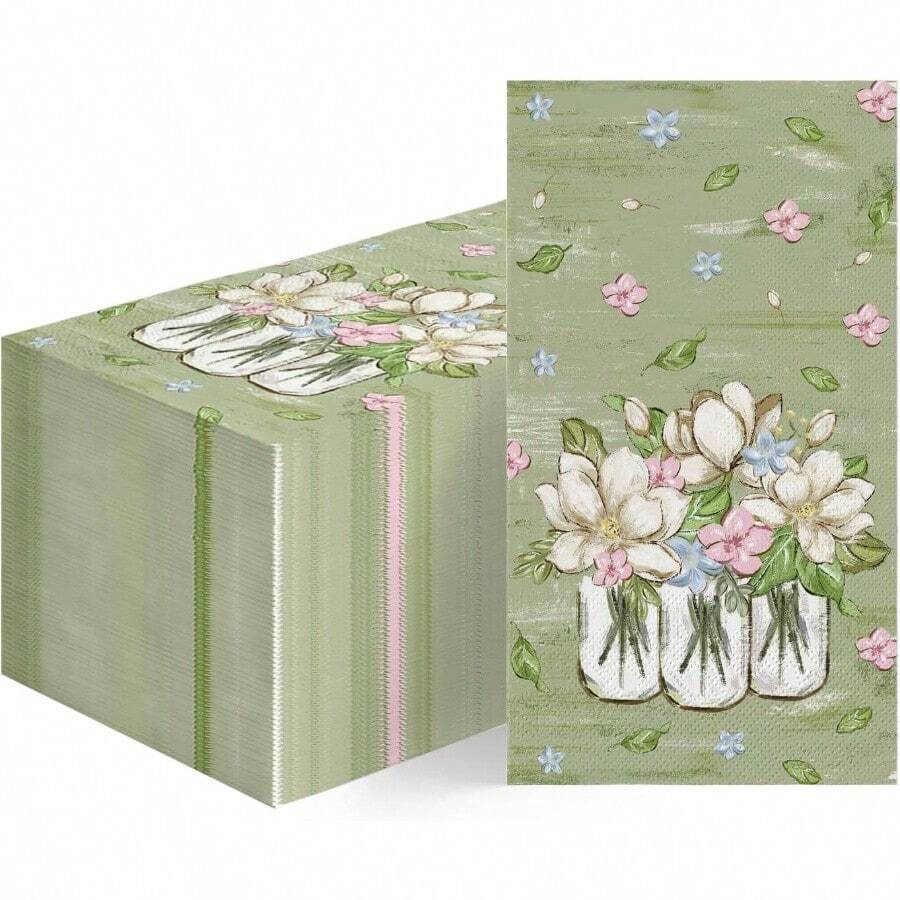 - Servilletas decorativas de papel desechables de primavera y verano, unidades, toalla de mano para, almuerzo, cena, cocina, bao - 100 - Ver 1