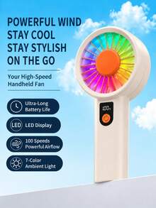 1PC Portable Handheld Fans, 40000R/S, Send Random Stickers,100 Speed Intelligent Digital Display, Suitable For Outdoor, Travel, Camping, Sports, Office, Study, Daily, Seaside, Household Use, Essential For Summer, Cooling Tool, Summer Gift - Handheld Fan - View 11