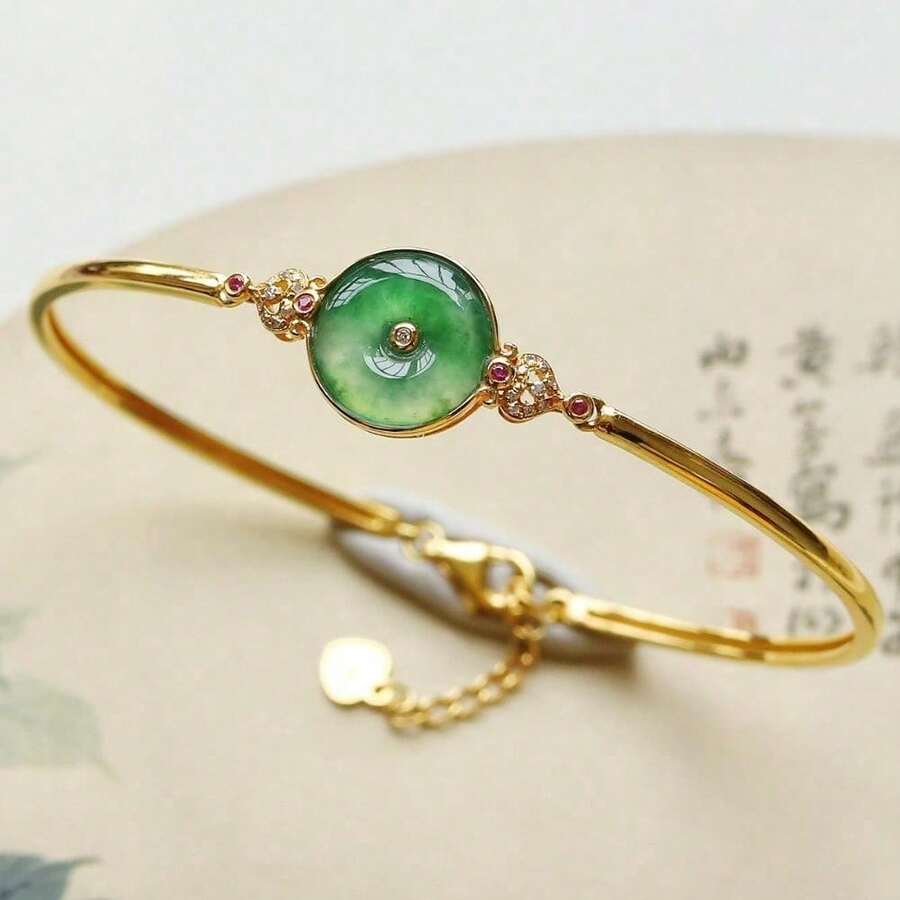 Hot-Selling S925 Silver Inlaid Chalcedony Ice Flower Safety Buckle Women's Bracelet Bracelet Temperament Versatile - 手鐲 - 查看 1