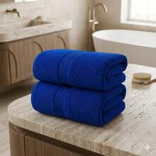 H&R Set Of 2 Jumbo Extra Large Bath Sheets – 85 X 175 Cm Super Soft, Highly Absorbent, Quality Towels For Bathroom, Spa, Gym & Hotel Use - Blue - View 2
