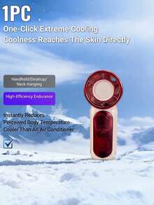 1pc Mini Handheld Fan - 4000rpm, LED Smart Display, USB Rechargeable, Mini Super Cooling Device, Turbo Fan, Suitable For Summer, Outdoor, Camping, Travel, Beach, Sports, Office, Study, Beach, Party, Makeup, Daily Use, Cooling Tool, Summer Essential - Fans - View 11