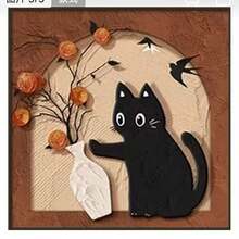 Cat Living Room Decorative Ornament Painting Dining Room Sideboard Mural High-End Bedside Hanging Painting - Multicolor - View 1