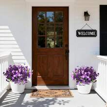 1pc Artificial Morning Glory, Outdoor Spring/Summer Decor, UV Resistant Purple Realistic Silk Floral Plant, Suitable For Outdoor Planters, Patio, Porch, Yard, Window Box - Light Purple - View 9