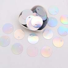 20g 58pcs Flat Round Loose Sequins 30mm Large Hole Sequin 3cm Bulk Embroidery Craft Sequin Colorful PVC Iridescent Applique For Garment Jewelry Making DIY Sewing Accessories, Aesthetic - 20 Grams - View 36