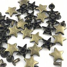 50/100pcs Metal Star Shaped Rivets, Suitable For Leather Crafts, Clothing, Bags, Shoes DIY, Rivet Decoration - Multicolor - View 5