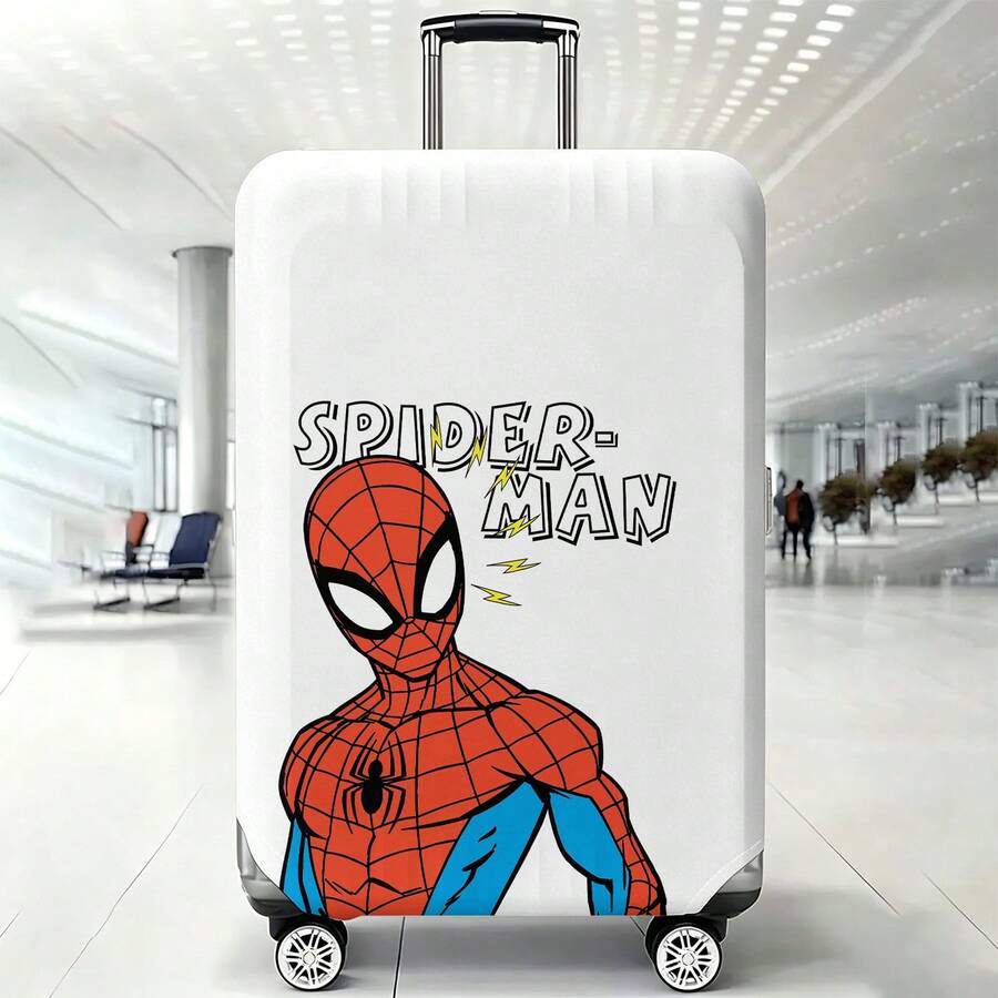 漫威蜘蛛人行李箱套,經典超級英雄半身像搭配「SPIDER-MAN」字母設計,適合旅行愛好者的行李箱保護套 - 顏色 - 查看 1