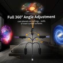 USB LED 銀河投影燈，360°旋轉可調 3/6/10 種星空圖案，可更換燈片，USB供電。臥室天花板星空浪漫氛圍裝飾，露營車戶外露營，天文教育，復活節、聖誕節、情人節、生日禮物 - USB氣氛投影燈 - 查看 6