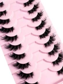 10 Pairs Half-Length False Eyelashes, Cat Eye Lengthening Natural Style - Transparent Stem, Lightweight & Fluffy, Comfortable & Reusable - Cat Eye Lashes - View 7