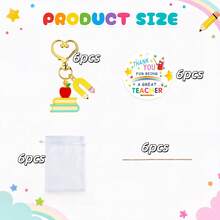24pcs Metal Keychain Bag Charm, Teacher's Day Gift, Graduation Favor, Back To School Gift - Multicolor - View 10