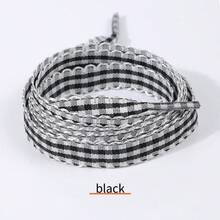 1 Pair Plaid Lace Shoelaces, 120cm/47.2in, Polyester Silk DIY Ballet Style, Fashion Versatile, Fresh & Sweet, Casual German Trainer Bow Flat Shoe Laces - Multicolor - View 9