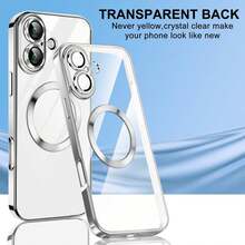 1 Stück Hadaasi Silber Magnetische Elektroplattierte Transparente Kabellose Lade Handyhülle Kompatibel Mit Apple 17e/17pro/17promax/17Air/17/16pro/16promax/16plus/16/16E/SE4/15pro/15promax/15plus/15/14pro/14promax/14plus/14/13pro/13promax/13/12pro/12promax/12/11promax/11/11pro - Silber - Übersicht 4
