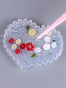 1件透明軟矽膠3D花朵與葉子美甲模具，可重複使用愛心蕾絲邊美甲雕塑模板，易脫模美甲工具，適用DIY UV凝膠、壓克力、Poly美甲延長膠，適合春夏花卉美甲設計，美甲用品 - 無色 - 查看 6