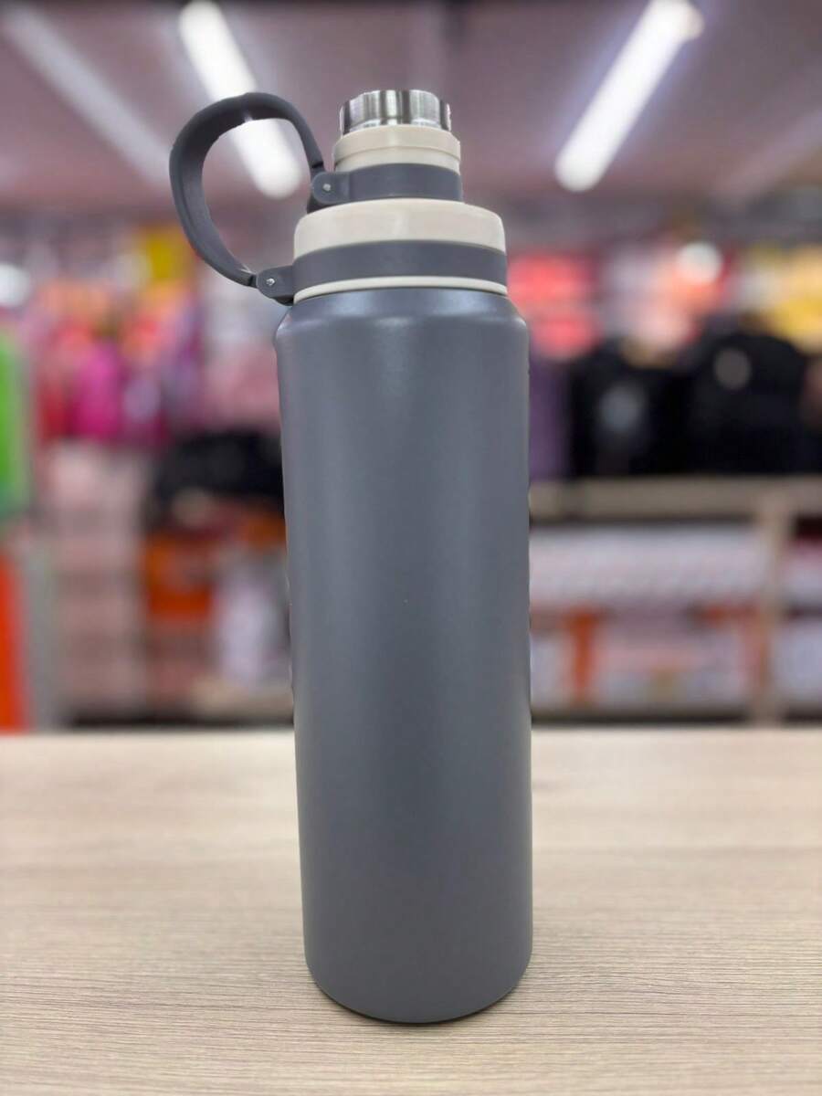 Stainless Steel Bottle With Spout, 800ml Or 600ml. - Grey - View 1