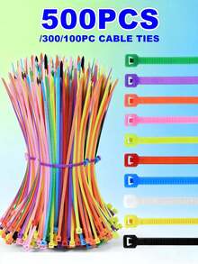 100/300/500pcs Colorful 4 Inch Nylon Self-Locking Cable Ties, Suitable For Home, Garden, Garage, Workshop - Strip - View 2