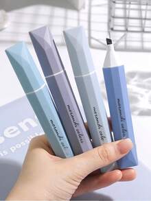 4/12pcs Gradient Highlighters, High Aesthetic Color Markers, Minimal Highlight Pens, Axe-Shaped Nib, Smooth Writing, Bright Colors For Study, Journal, Key Point Highlighting, Easy Classification And Reading, Back To School - Highlighter - View 3