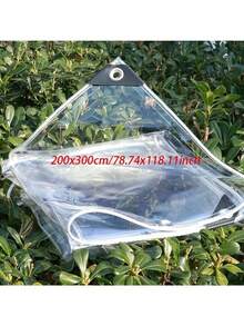 Heavy Duty Tear-Resistant Transparent Waterproof PVC Vinyl Tarp Cover, Winter Snow Protection, With Grommets, Suitable For Patio Accessories, Outdoor Camping Tents, Plant Greenhouses, Chicken Coops - A - View 3