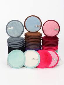 1 pieza Esponja holgada ultra suave de doble efecto, lavable a máquina, herramienta de limpieza reutilizable, adecuada para lavar la cara, limpiar, quitar el maquillaje, todo tipo de pieles - Multicolor - Ver 3