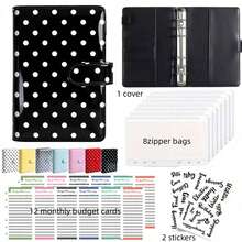 A6 Colorful Polka Dot PU Leather Zipper Cash Envelope Wallet, Multi-Pocket Budget Manager, Cash Storage Challenge System, Expense Tracking And Financial Goal Setting - A6 - View 13