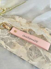 Customized Creative PU Leather Keychain, Personalized Unique Keyring Gift For Friends, Family, And Loved Ones, Hipster, Stylish, Custom, Personalized, Unique, Customized,Personalized Gifts For Women/Men, Personalized/Customized Keychain - Multicolor - View 12