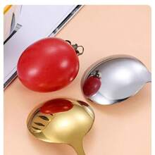 2pcs Stainless Steel Thickened Korean Style Spoon Exquisite Household Soup Spoon Premium Aesthetic Cute Gold Spoon - Gold - View 3