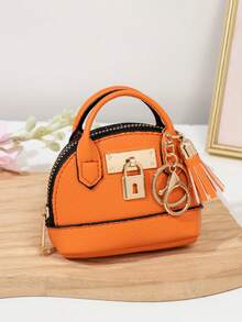 CHARM INFINITE Dompet Koin Gantungan Kunci Kubah Mini, Tas Penyimpanan Earphone Kulit PU dengan Kunci dan Rumbai, Tas Penyimpanan Portabel Wanita, Aksesori Gantungan Tas yang Lucu - MultiWarna - View 13