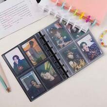 Photo Albums Photo Card Binder 3 Inch Photo Card Holder Book Cover With 80 Card Slots A5 Idol Business Card Set 2*3 Album Black White Pink - Multicolor - View 2