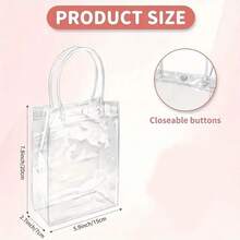 1/5/10/20/30/40/50pcs Reusable Transparent PVC Gift Bags With Handles - Suitable For Easter, Mother's Day, Weddings And Birthdays - Multipurpose Shopping Bags And Party Favor Bags Transparent Bags - Gift Wrapping Bag - View 3